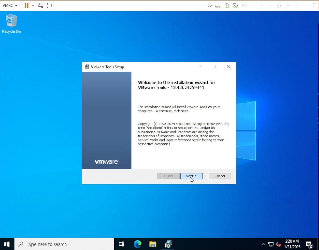 Install VMWare Tools"