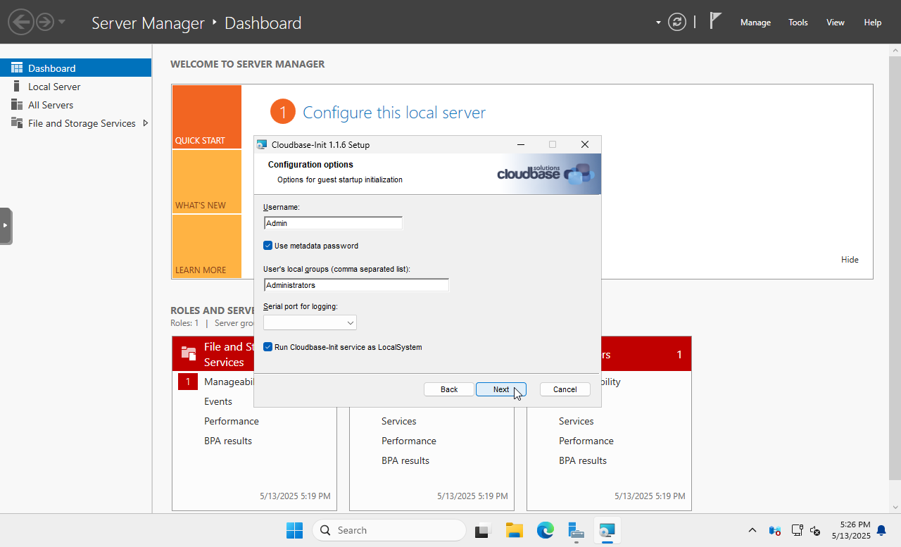 Windows 2025 Install Cloudinit