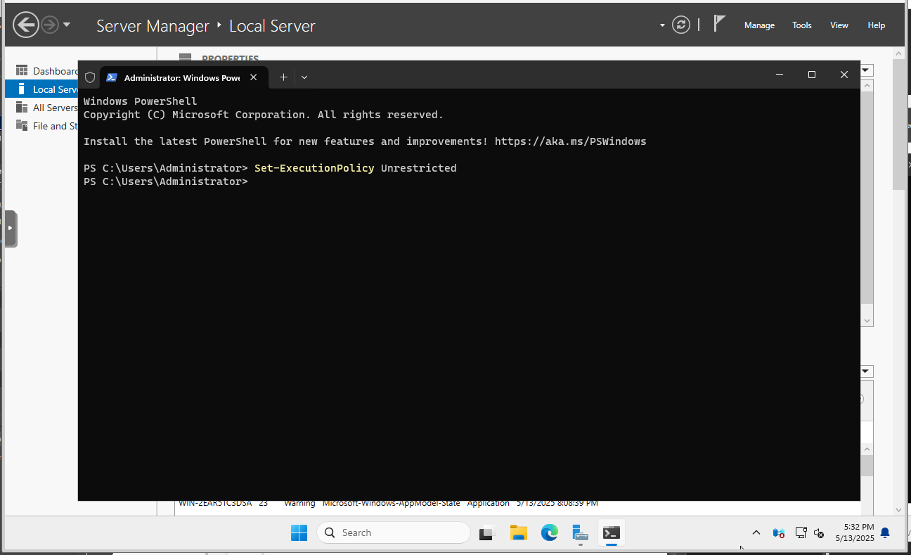 Windows 2025 Powershell Command