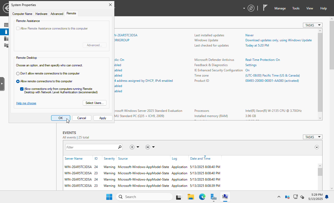 Windows 2025 Remote Desktop