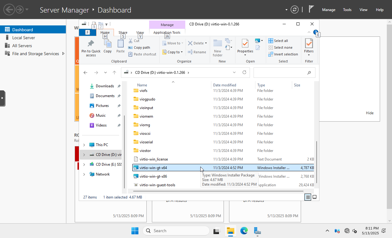 Windows 2025 Browse VirtIO Drivers