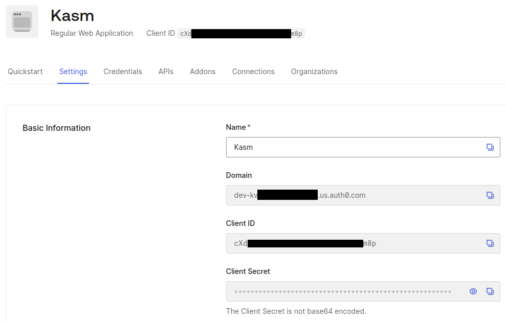 Create ID and Secret