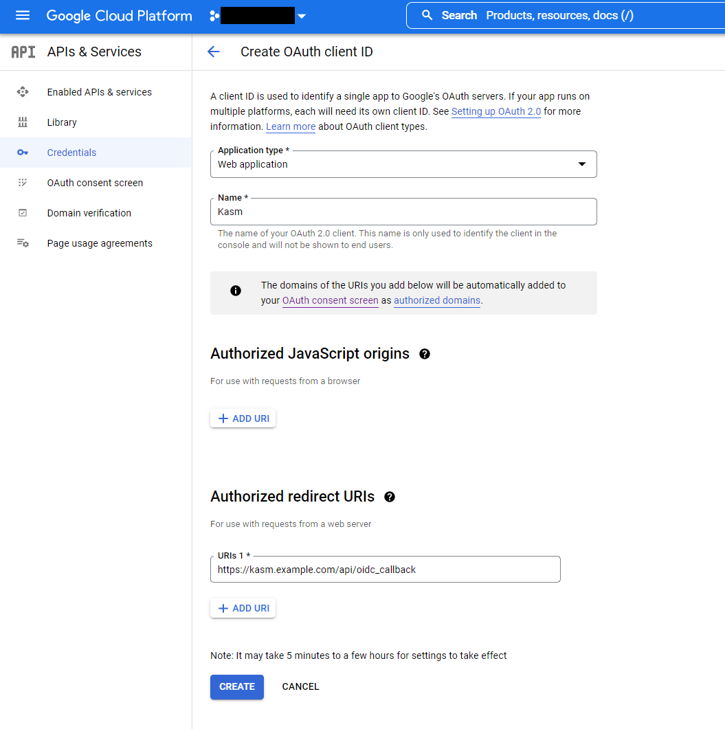 Create OAuth Client