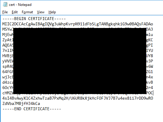 Certificate Contents