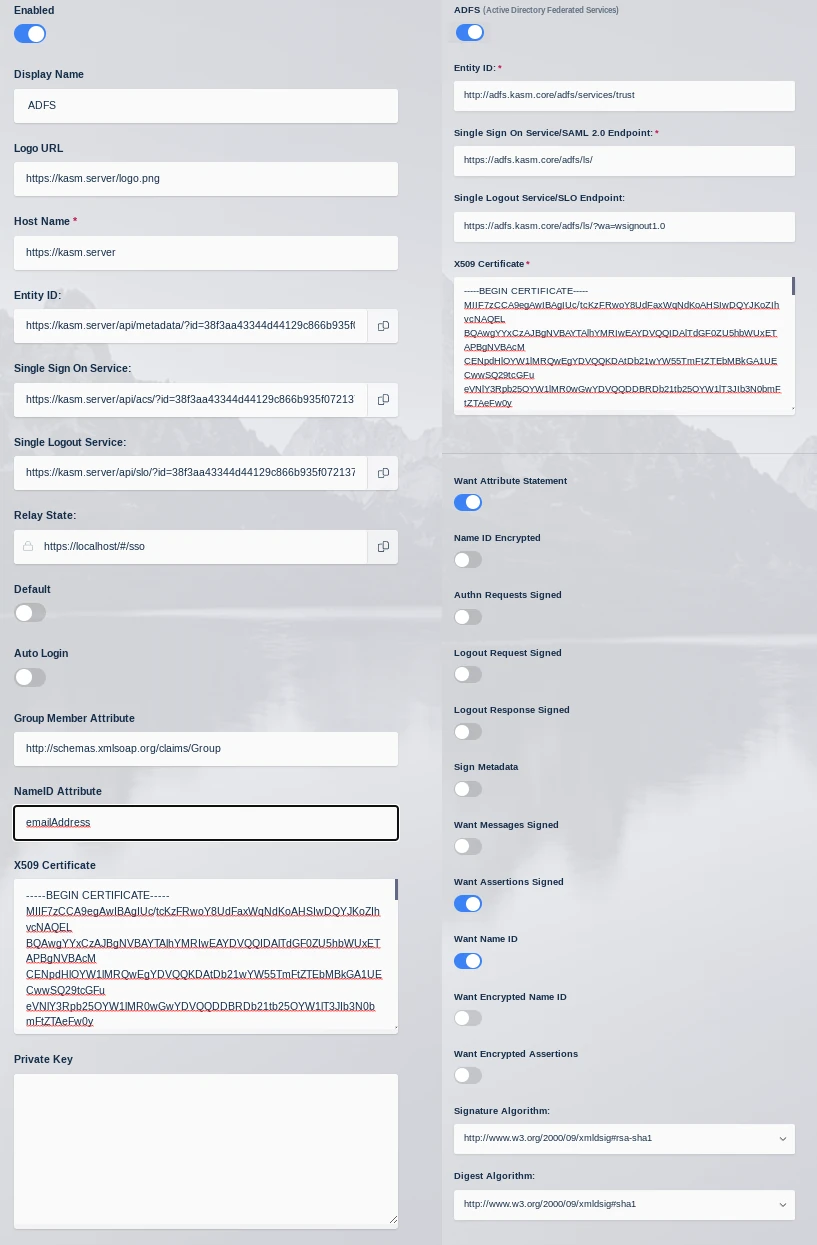 Kasm SAML Configurations