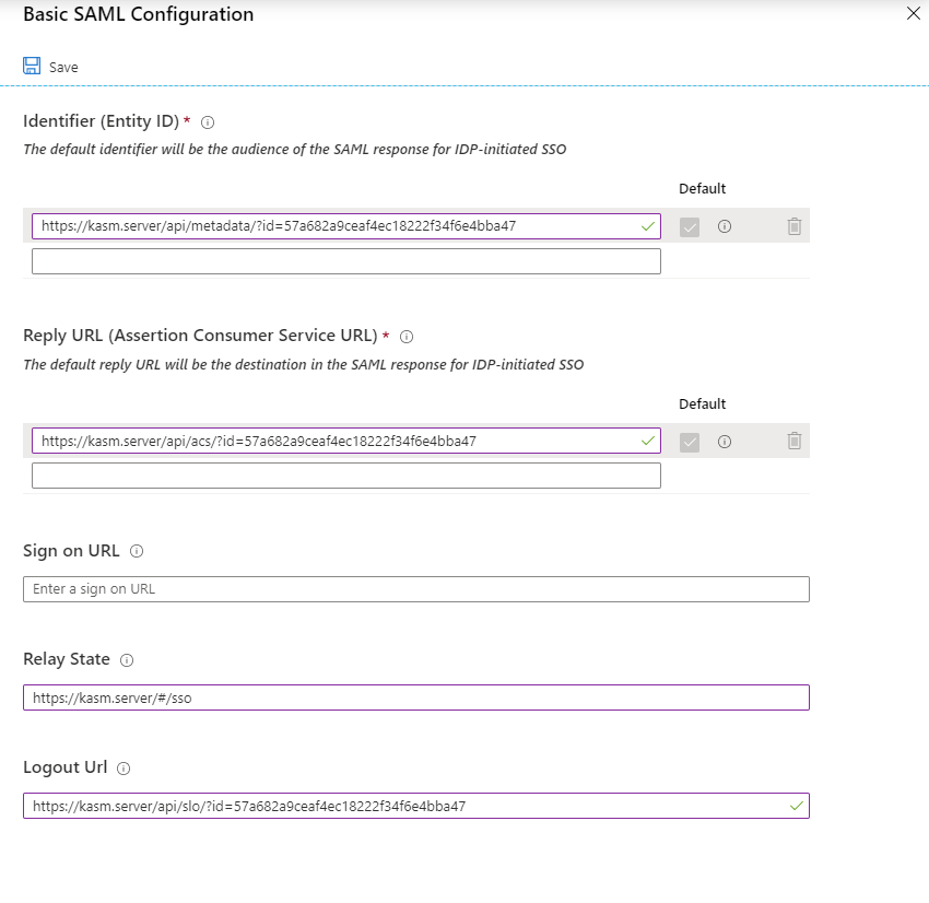 Basic SAML Configurations