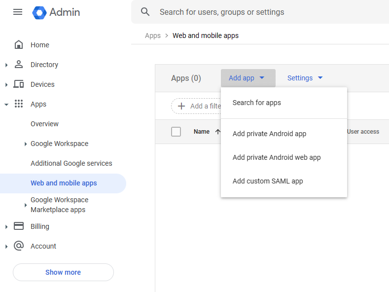 SAML Apps
