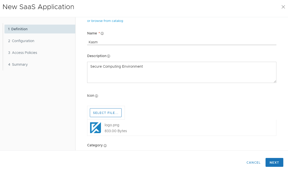 New SaaS Application Definition