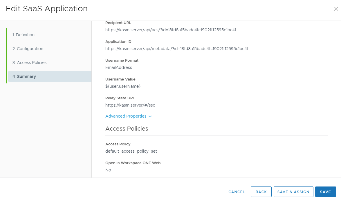 Review Configuration