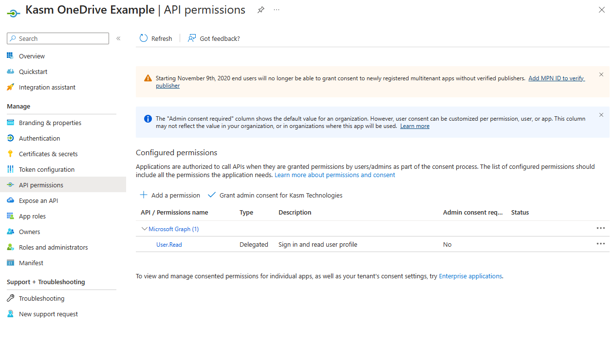 API Permissions