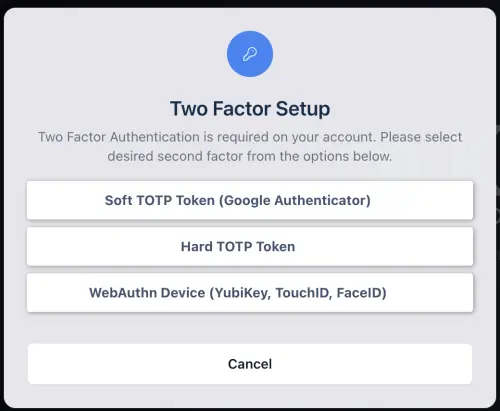 Two Factor Setup